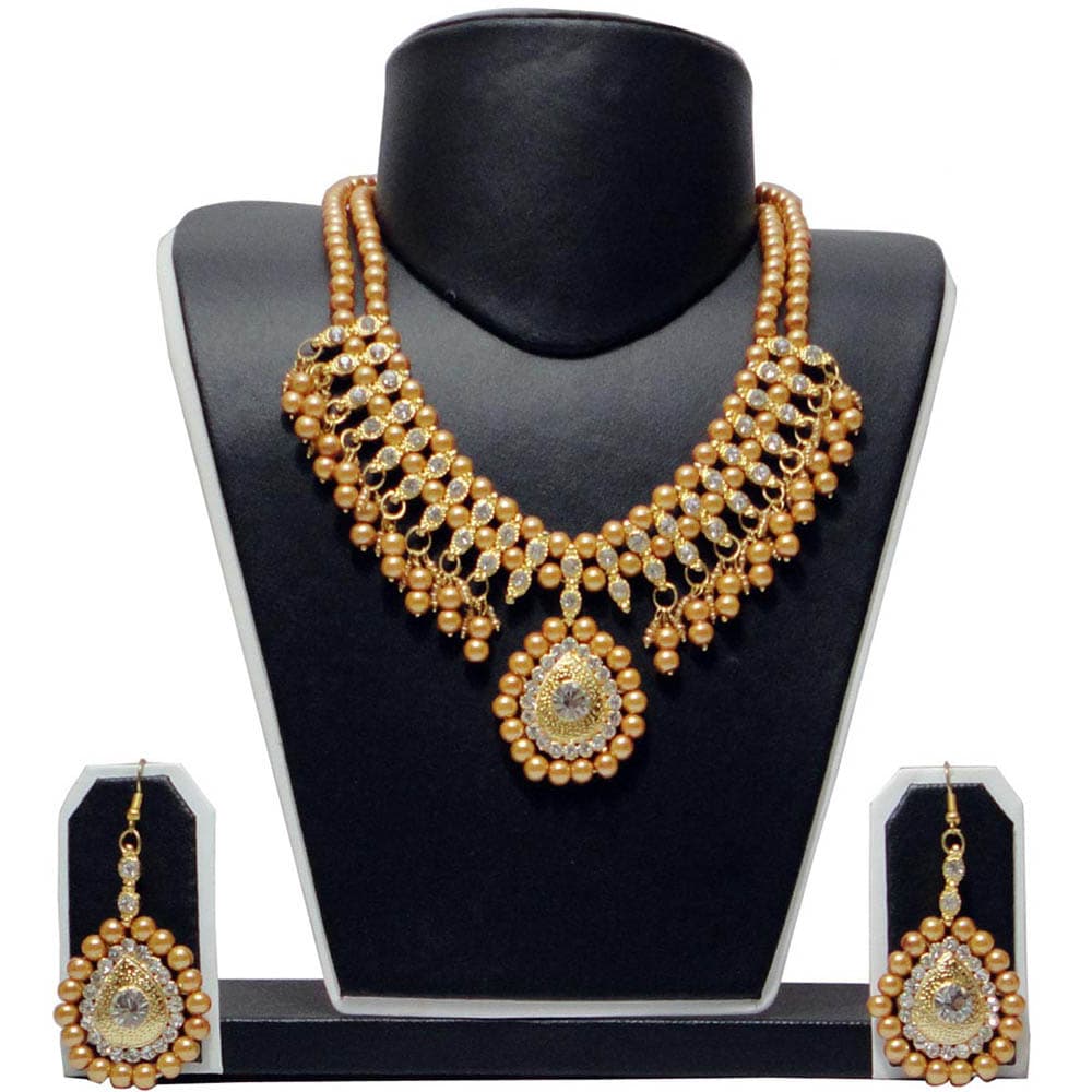 Golden Yellow Beads Necklace