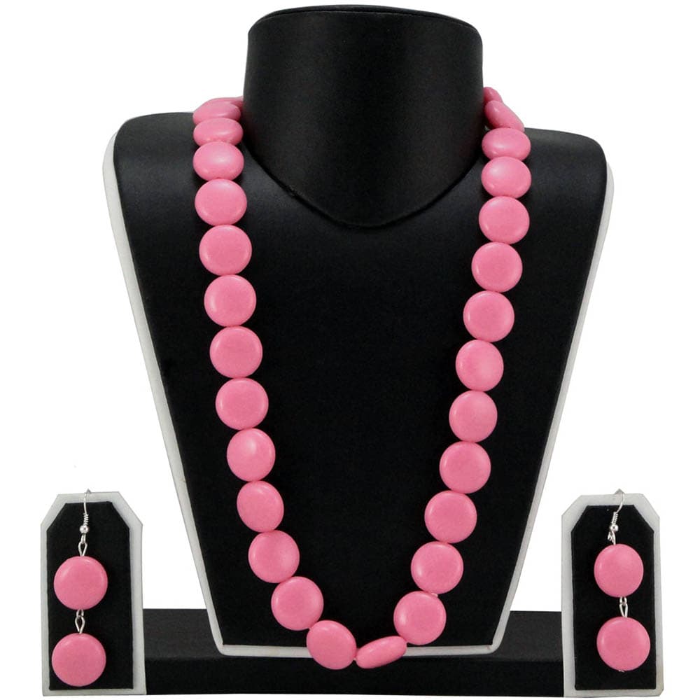 Pink Coin Beads Necklace