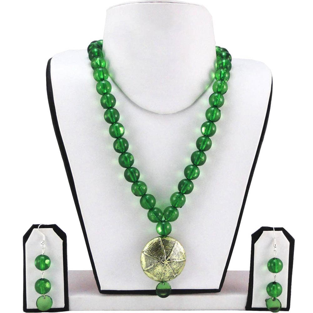 Green Transparent Pearls Set