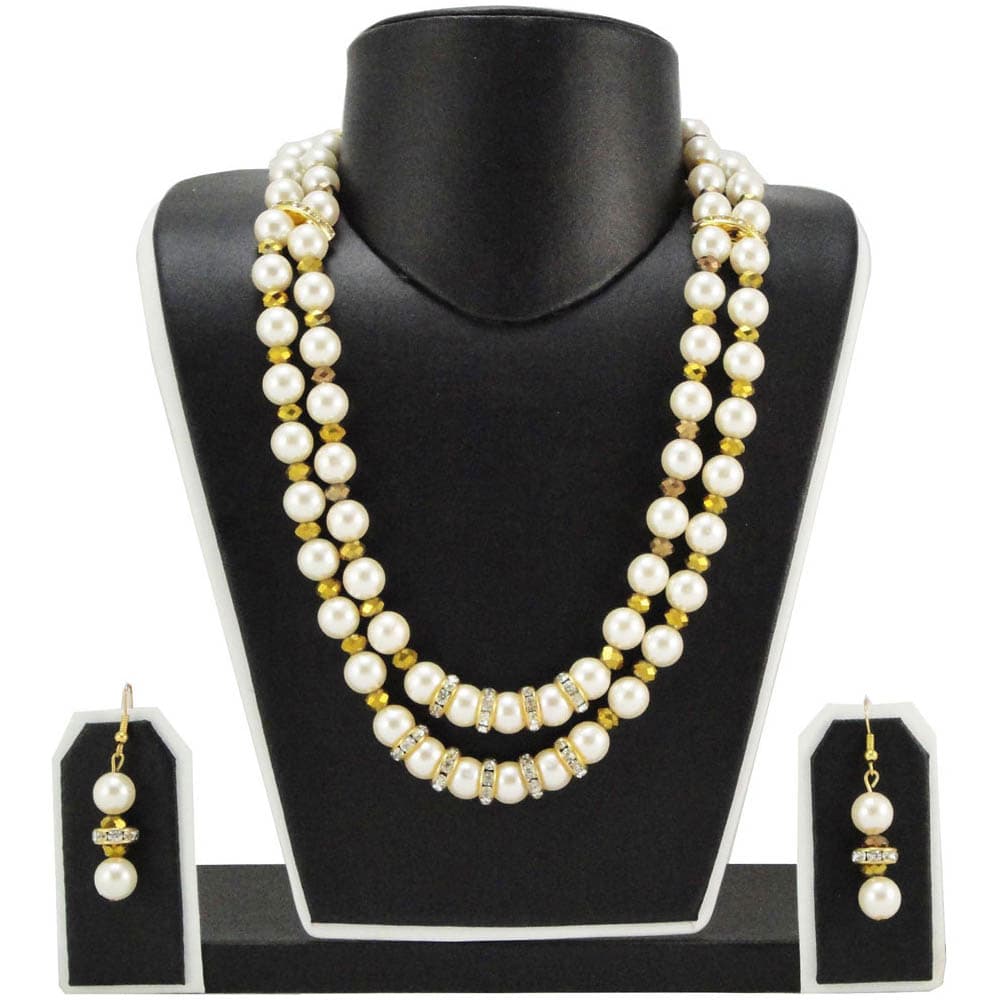 Cream Pearl 2 Row Necklace