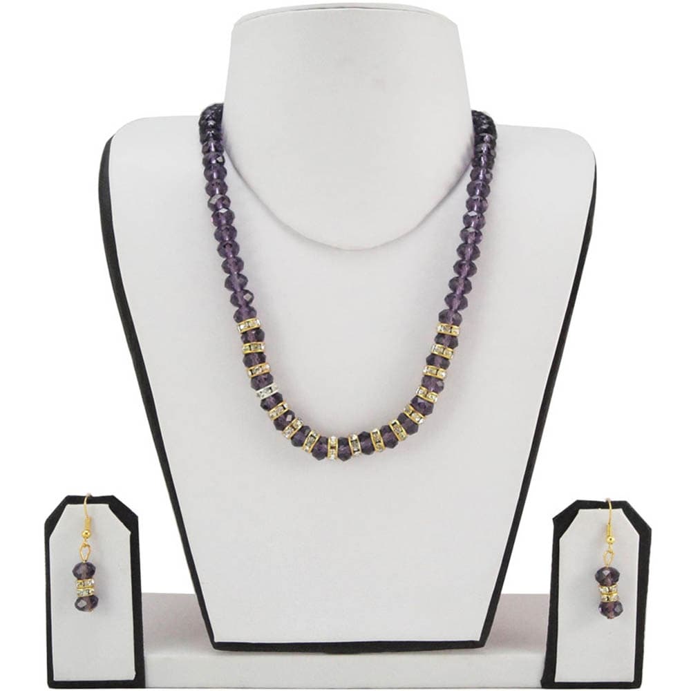 Purple Transparent Crystal Necklace