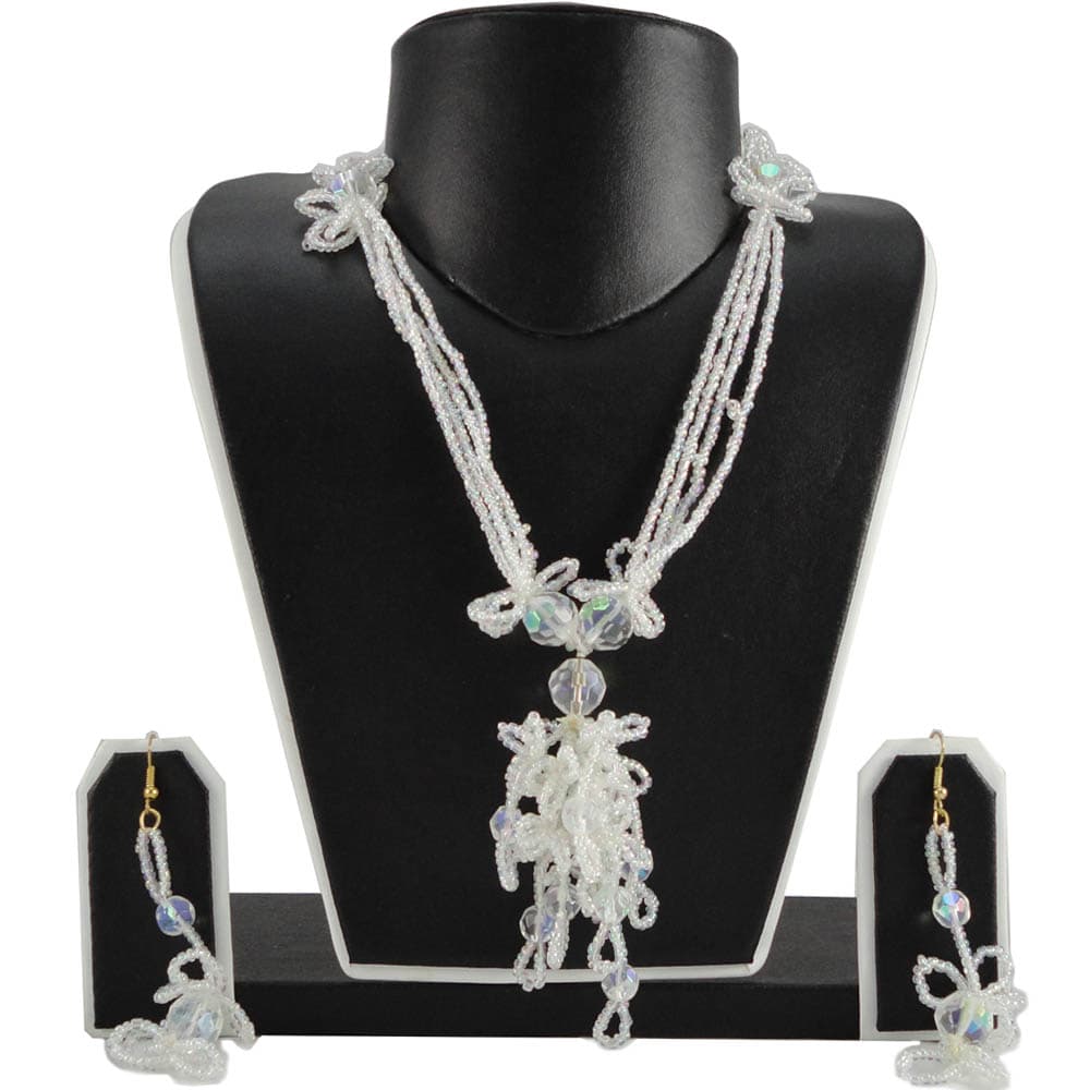 White Jeko Moti Necklace with Navrang Moti