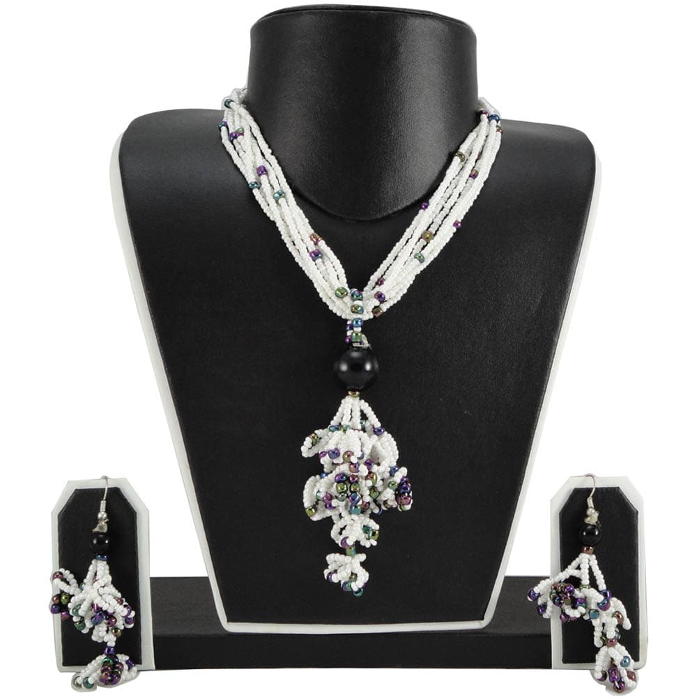 White Jeko Moti Heavy Necklace