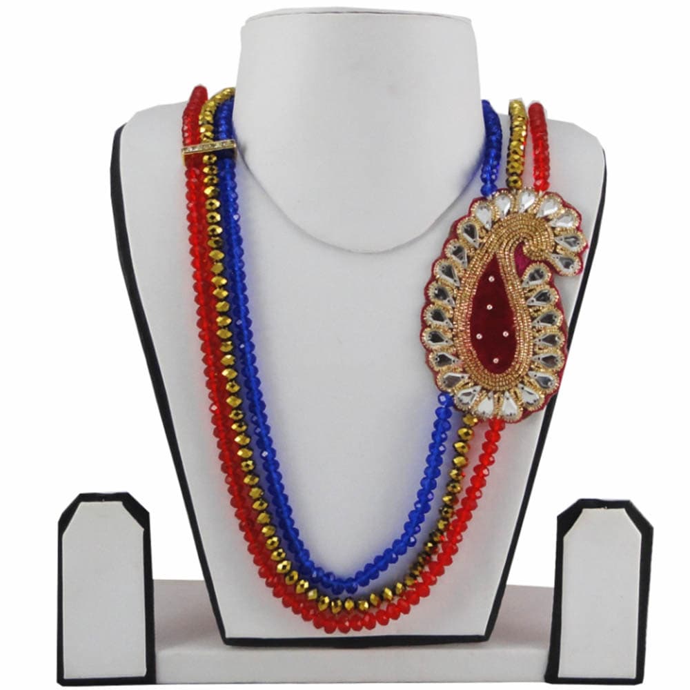 Blue & Red Beads Necklace