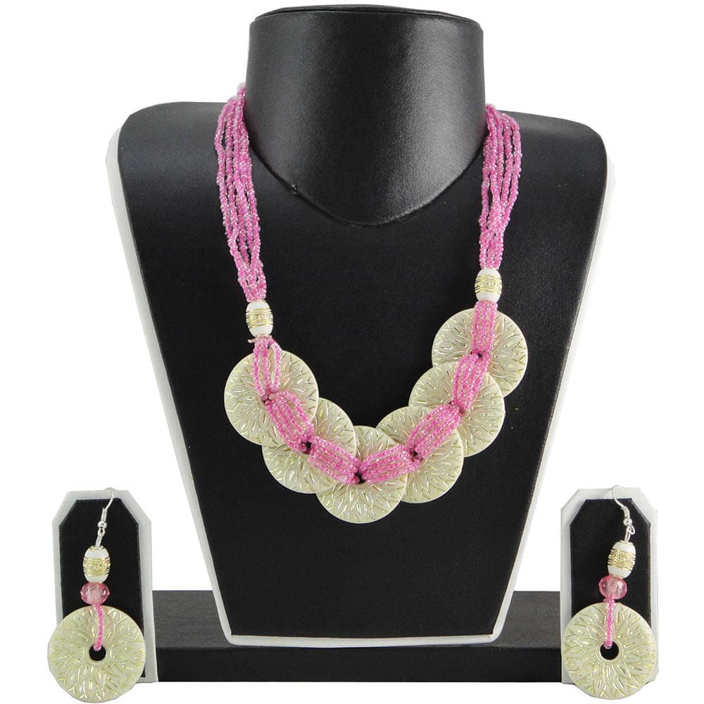 Designer Pink Jeko Moti Set