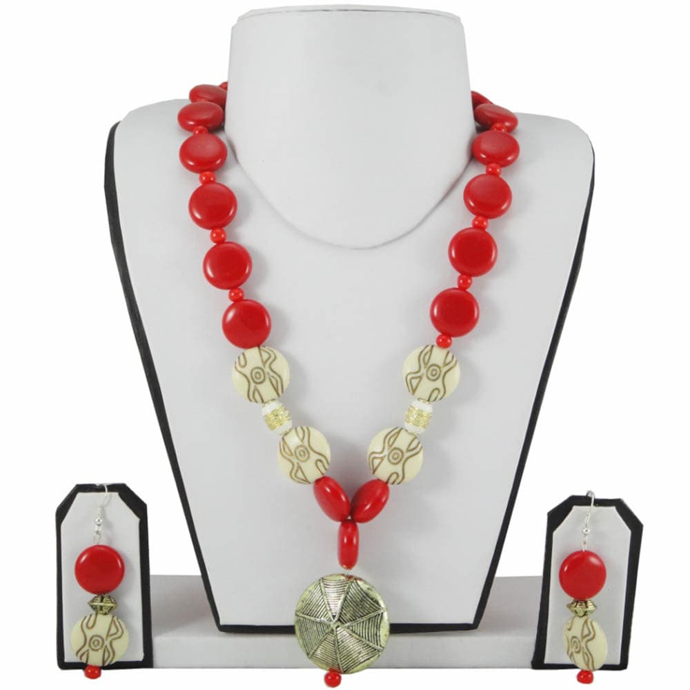 Designer Red Coin Beads Set