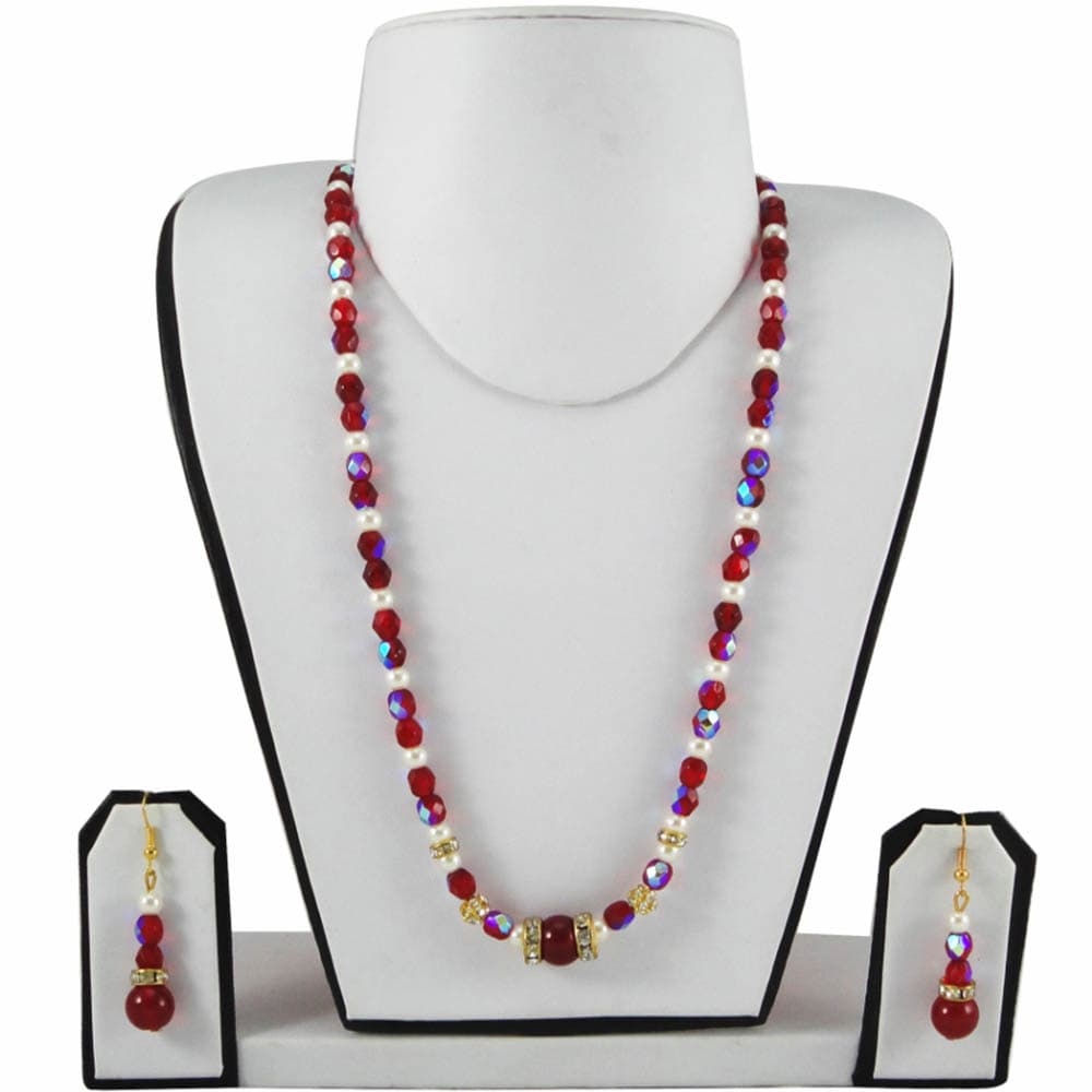 Red Crystal Beads Necklace