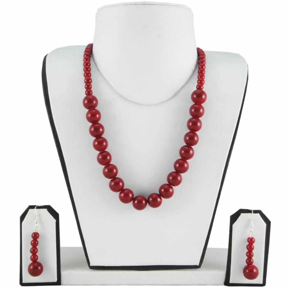 Large Red Beads Necklace