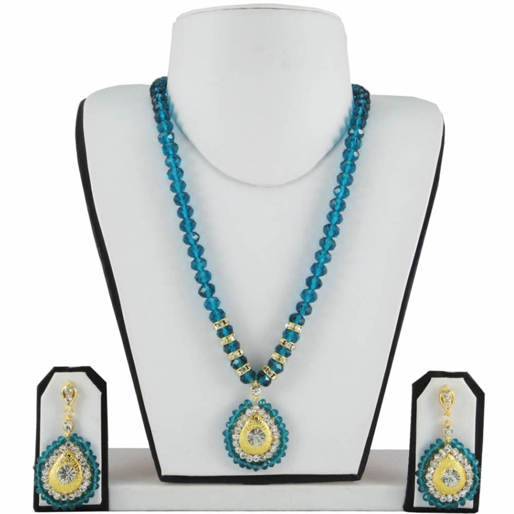 Blue Crystal Beads Necklace