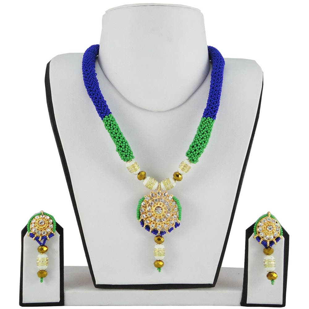 Blue & Green Jeko Moti Necklace