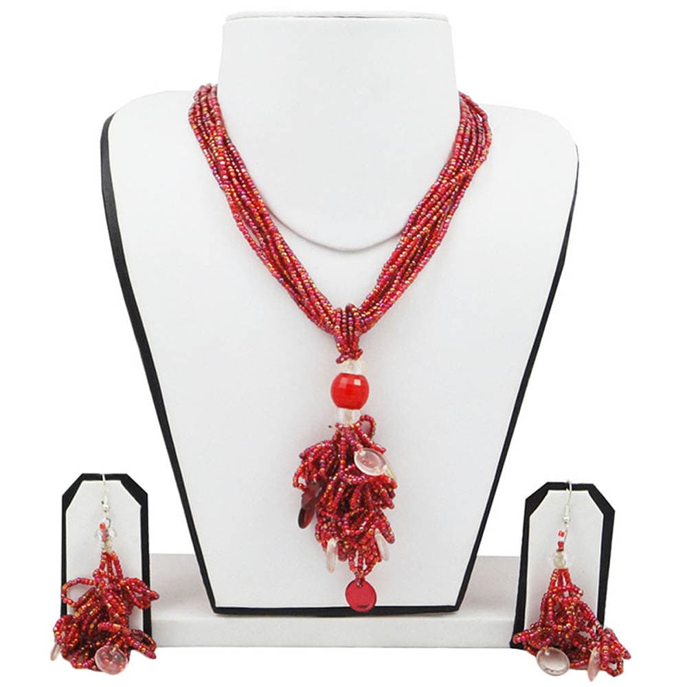 Red Jeko Moti Necklace