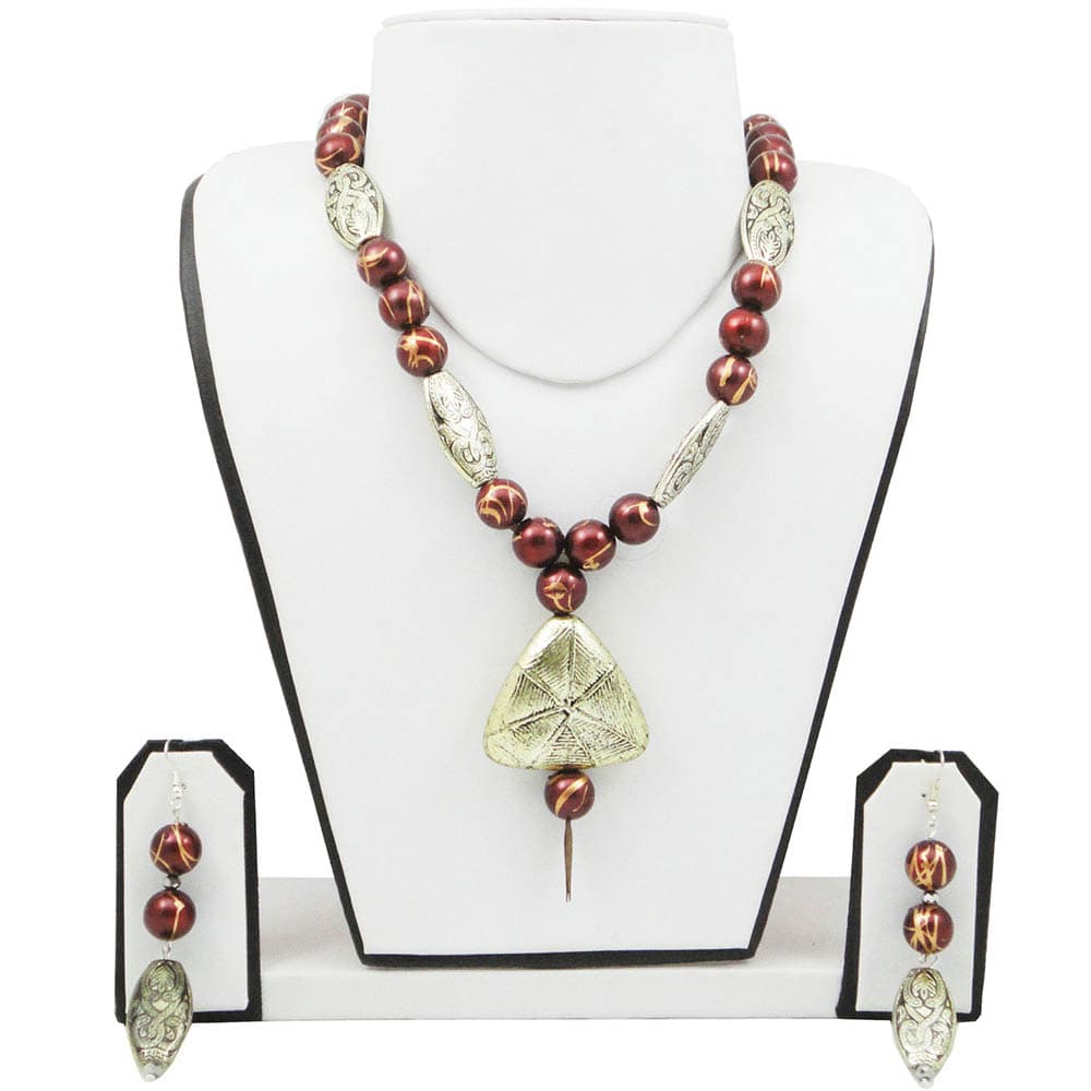 Brown Beads Antique Necklace