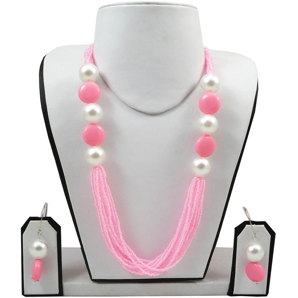 Pink Jeko Moti Necklace