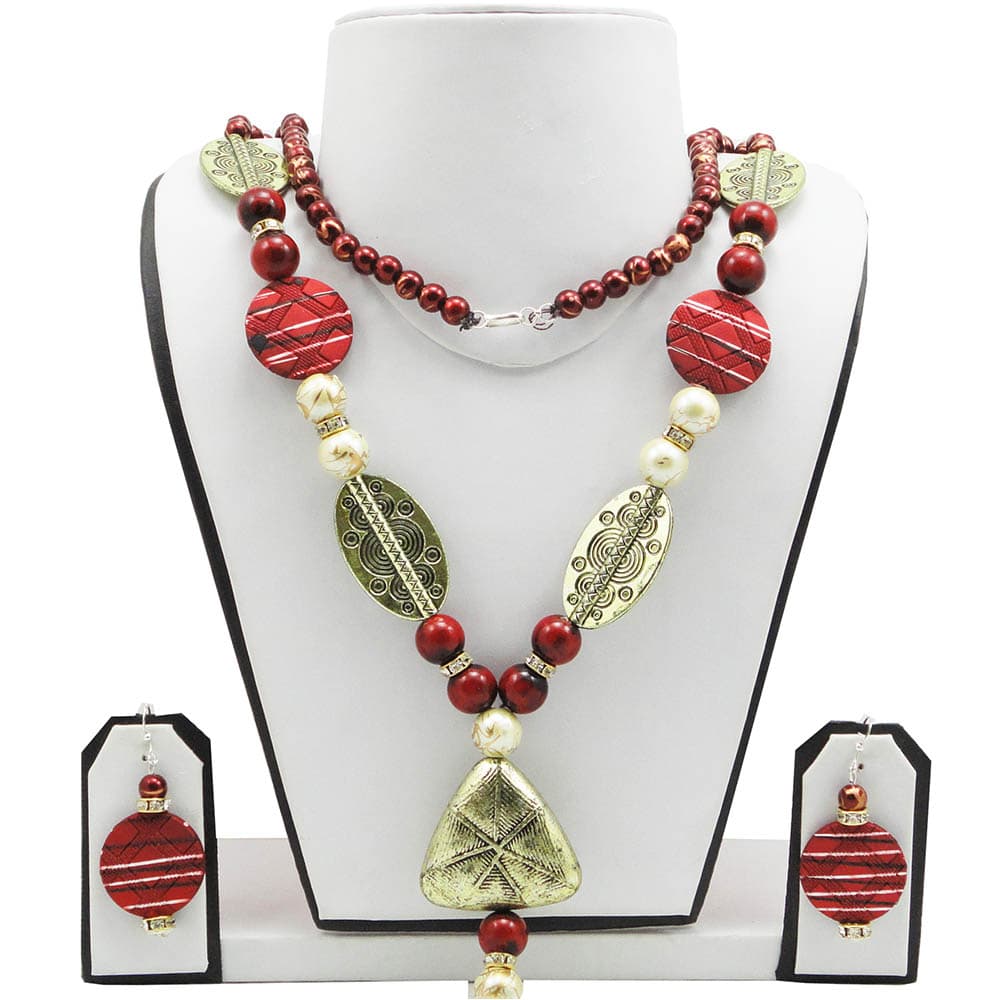Red Beads Designer Necklace
