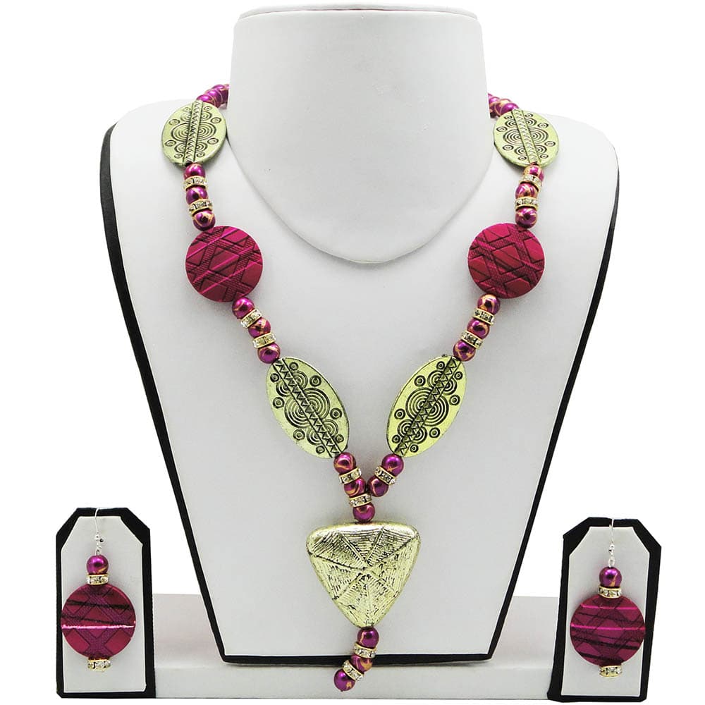 Pink Beads Designer Necklace