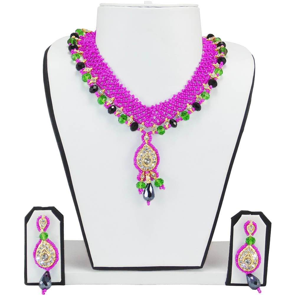 Pink Jeko Moti Traditional Necklace