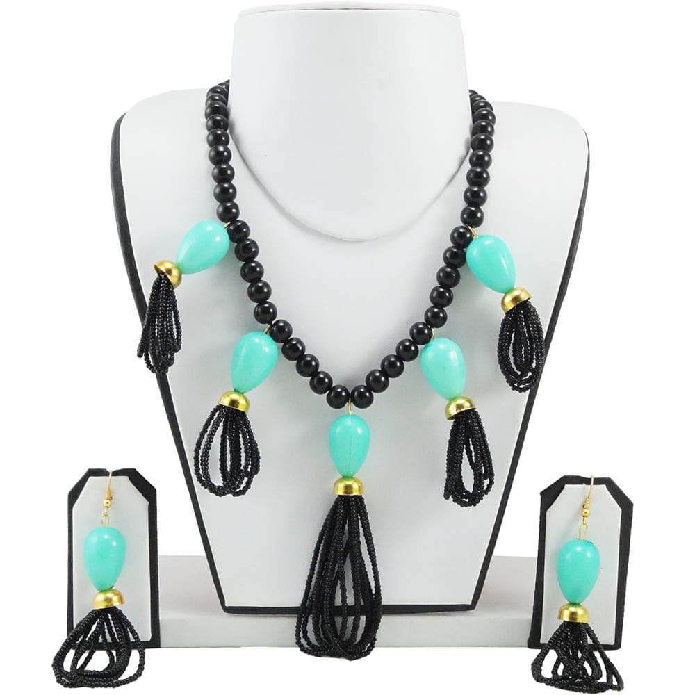 Black Beads & Jeko Moti Necklace