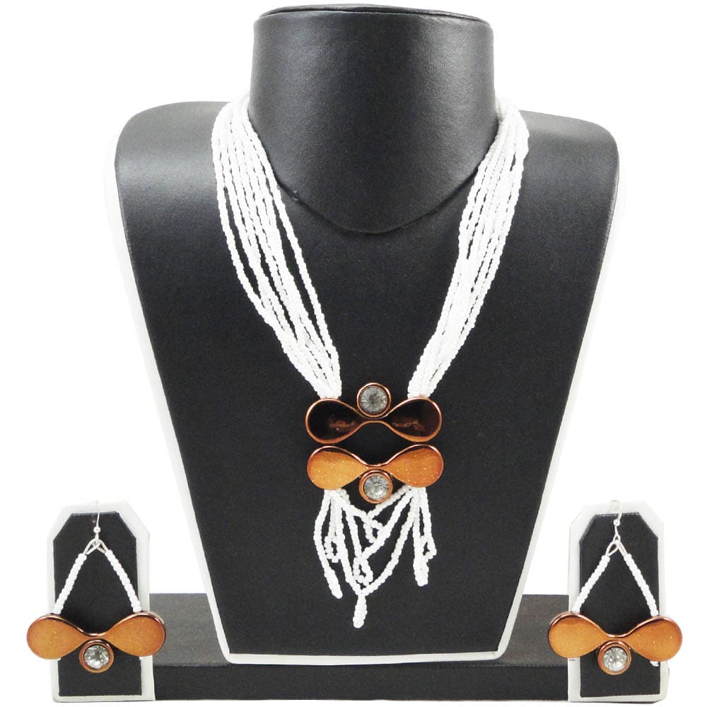 White Jeko Moti Designer Necklace