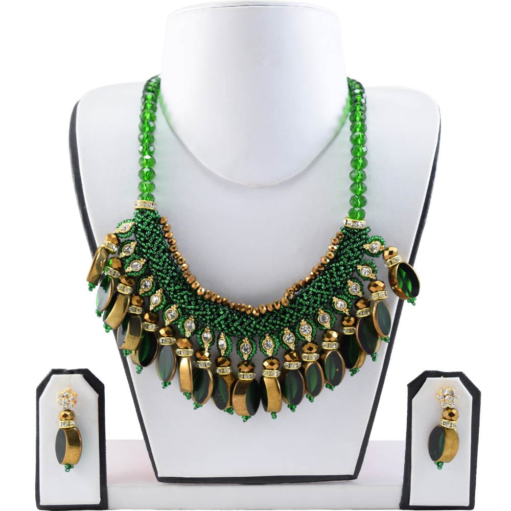 Green Jeko moti Handmade Necklace