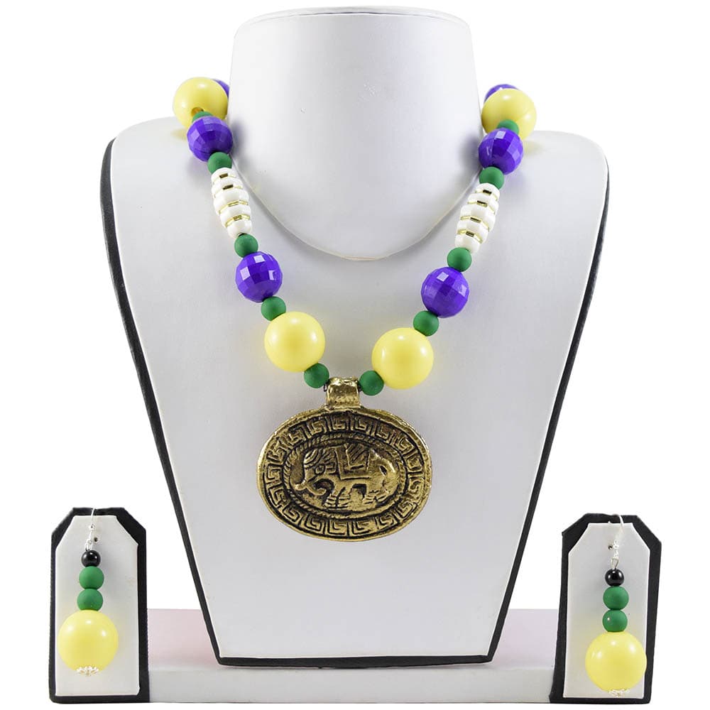 Designer Beads Antique Pendant Necklace