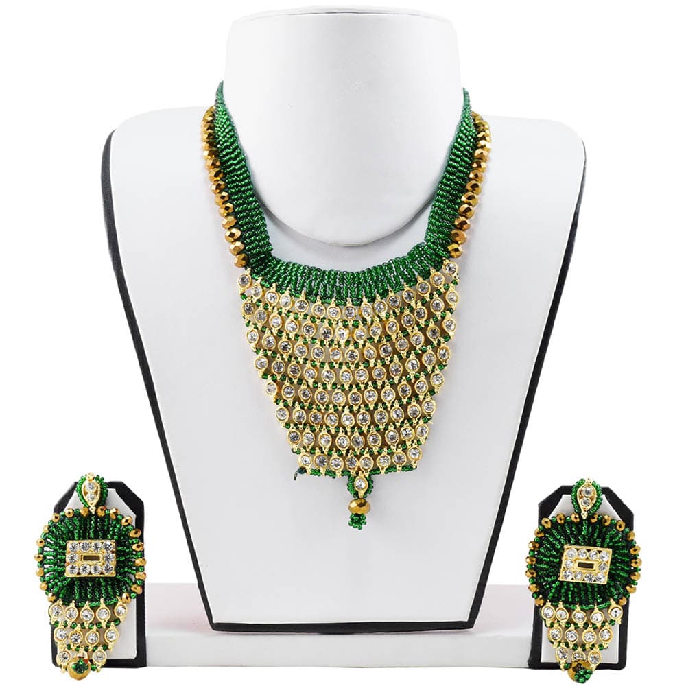 Green Beads Designer Traditional Necklace