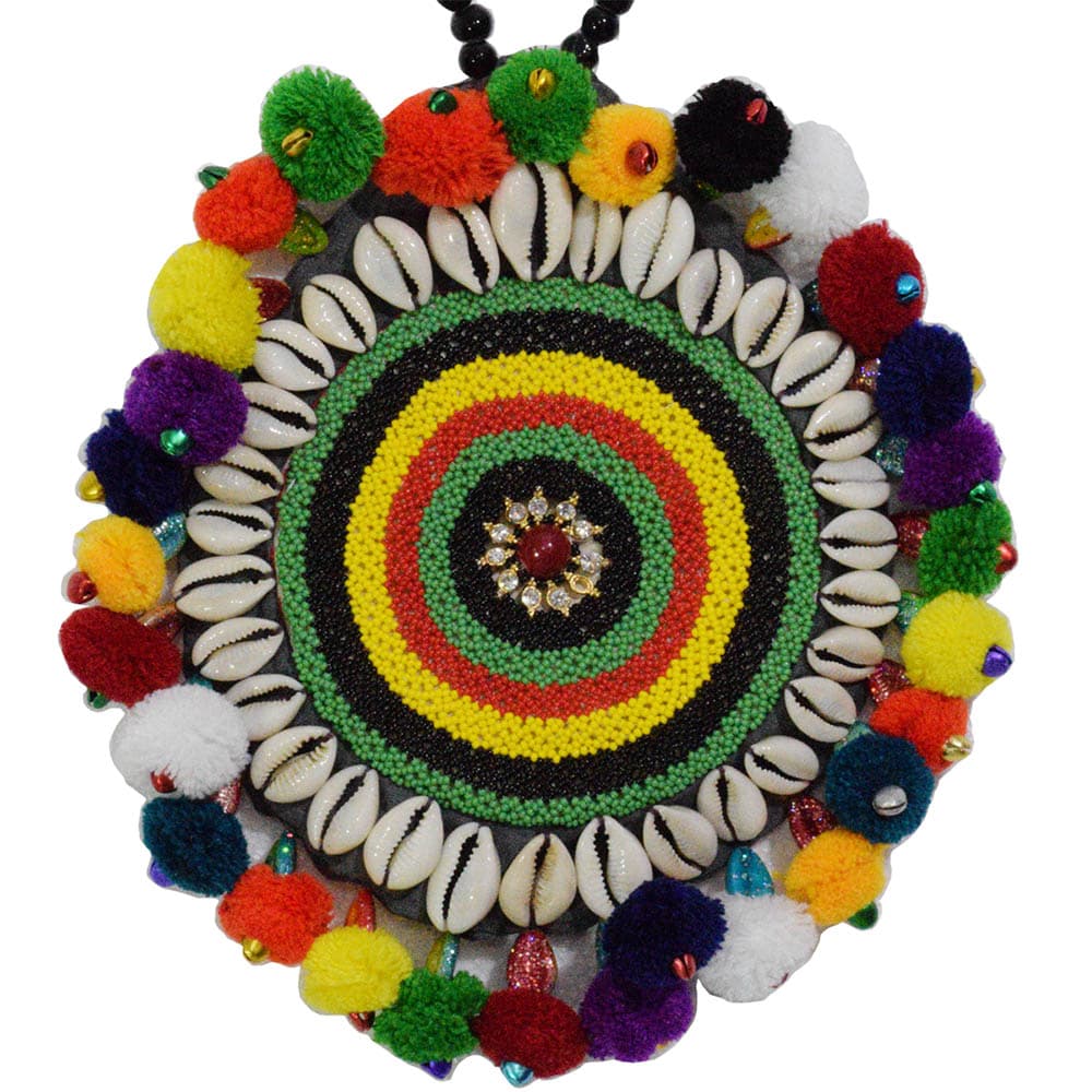 Seashell & Woolen Necklace for Chaniya Choli