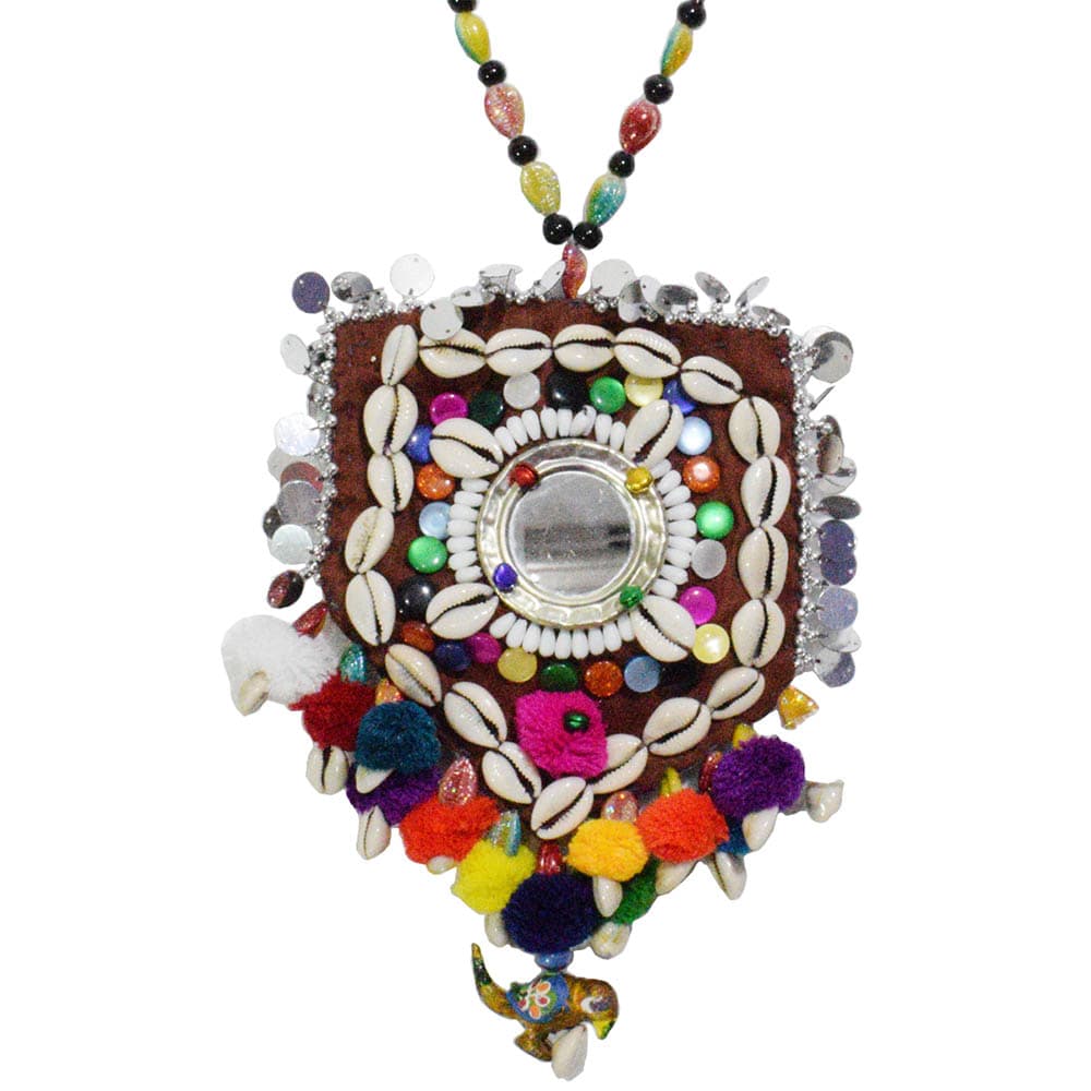 Seashell & Woolen Necklace for Chaniya Choli