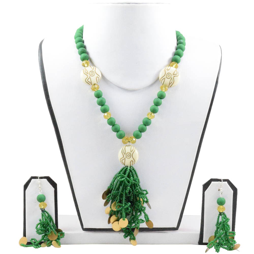 Green Jeko Moti Designer Necklace