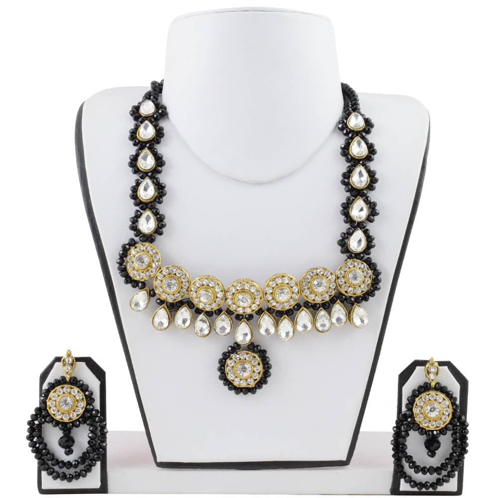 Black Crystal Beads Designer Necklace