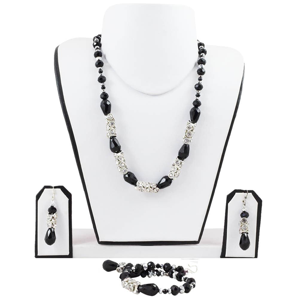 Black Crystal Beads Designer Necklace