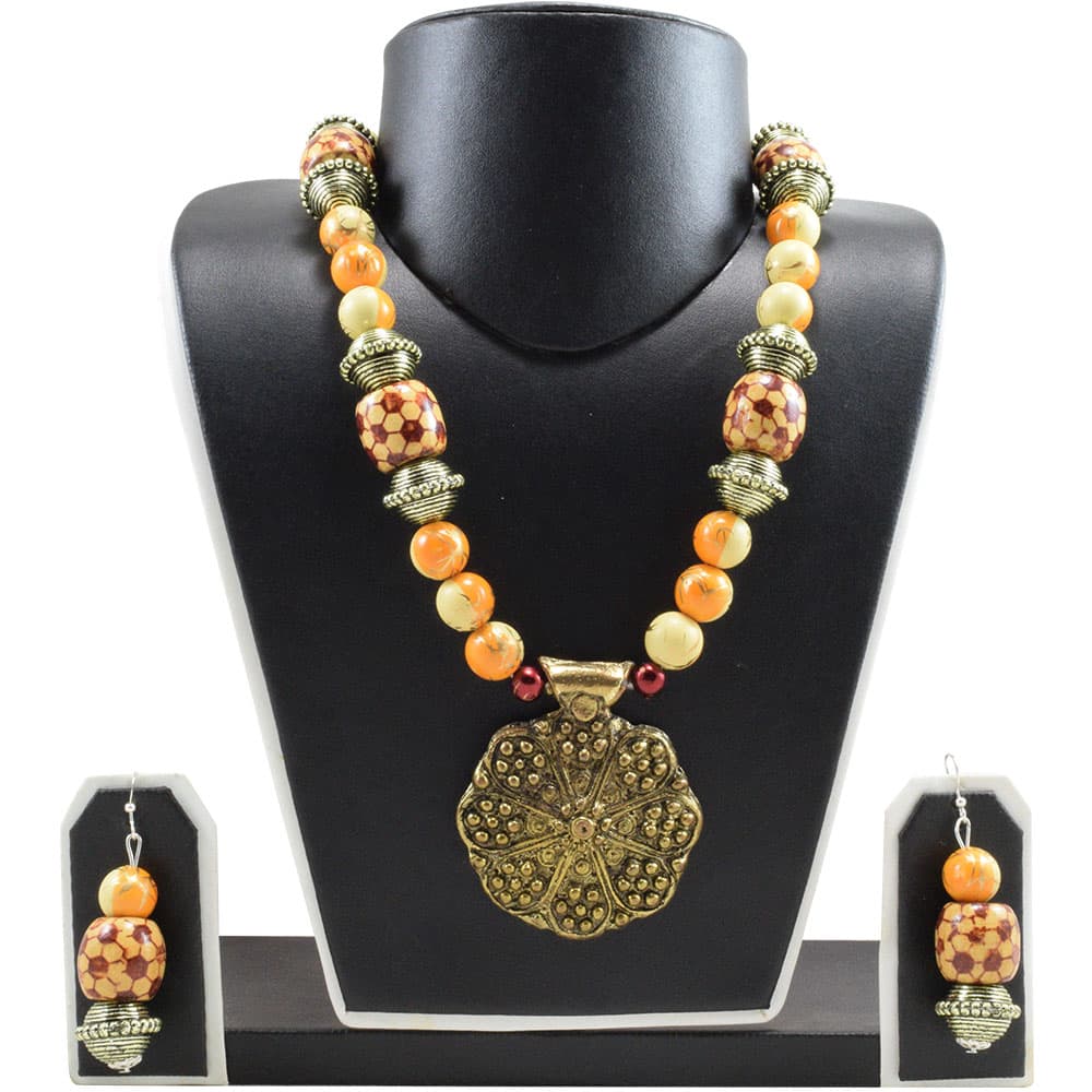 Designer Beads Antique Pendant Necklace