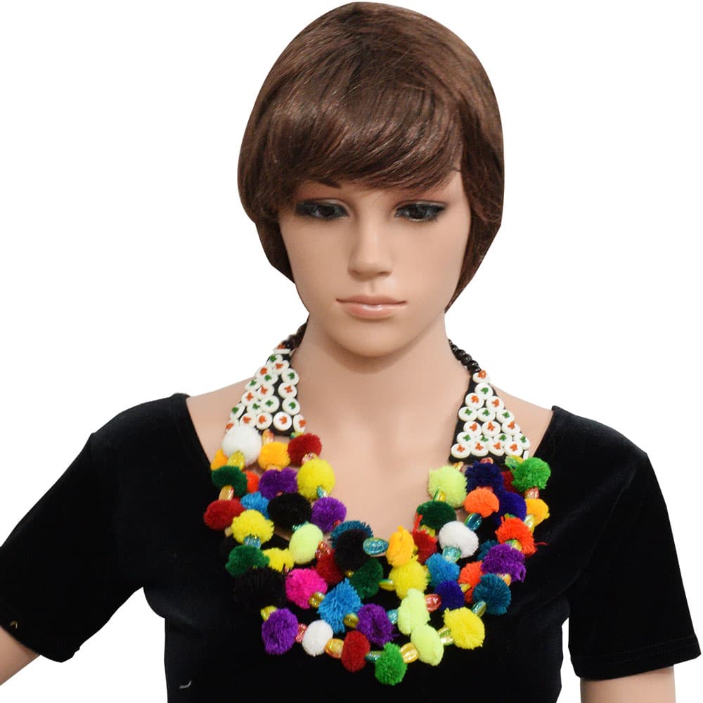 Woolen Balls Necklace for Chaniya Choli