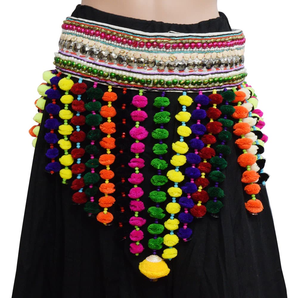 Woolen Balls Designer Waist Belt for Chaniya Choli