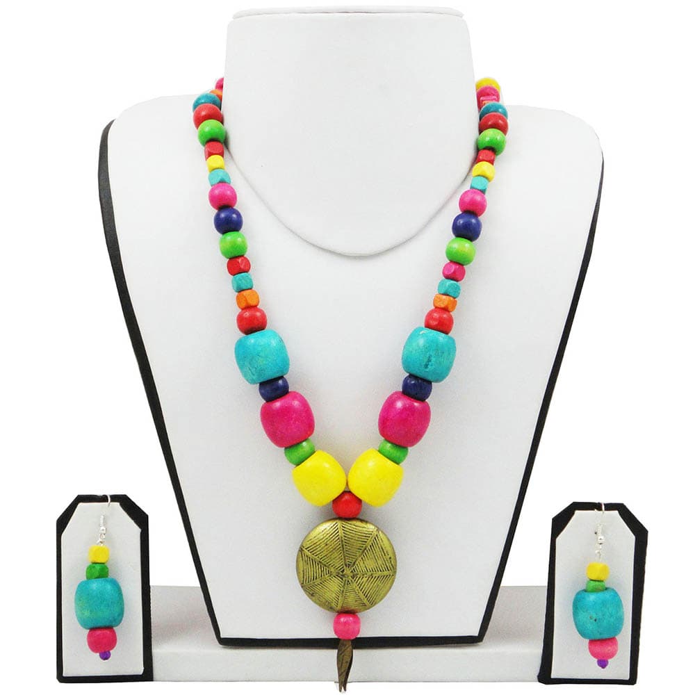 Colorful Wooden Beads Necklace
