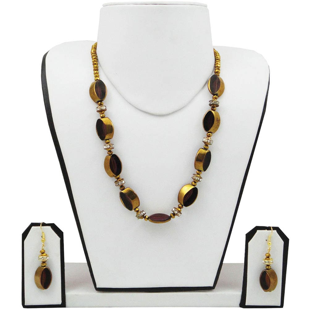 Golden Designer Beads Necklace