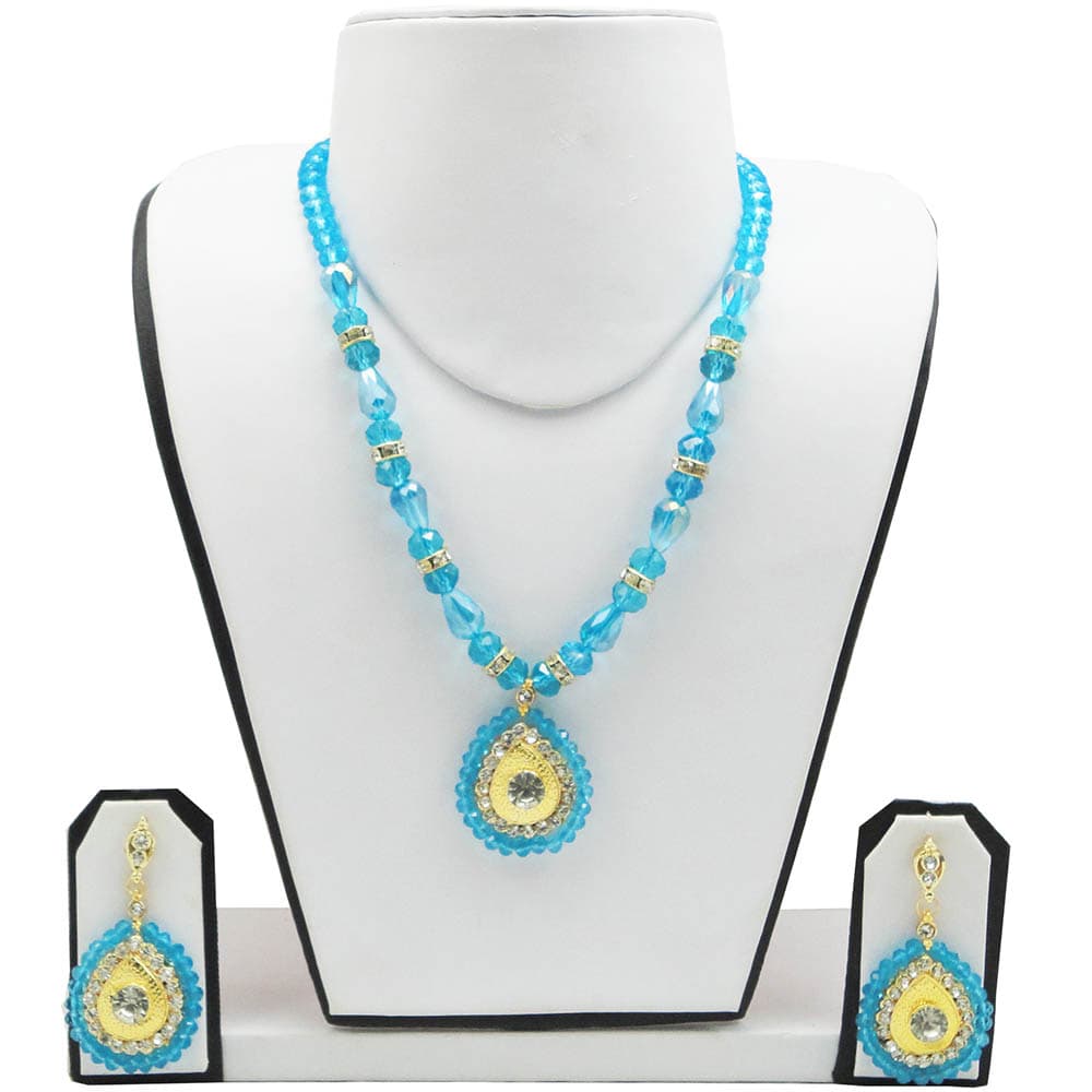 Blue Crystal Beads Necklace