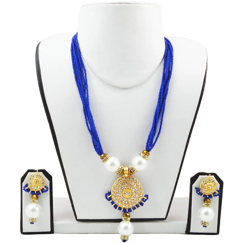 Blue Jeko Moti Traditional Necklace
