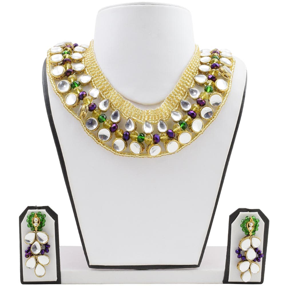 Multicolor Crystal Beads Jeko Moti Necklace