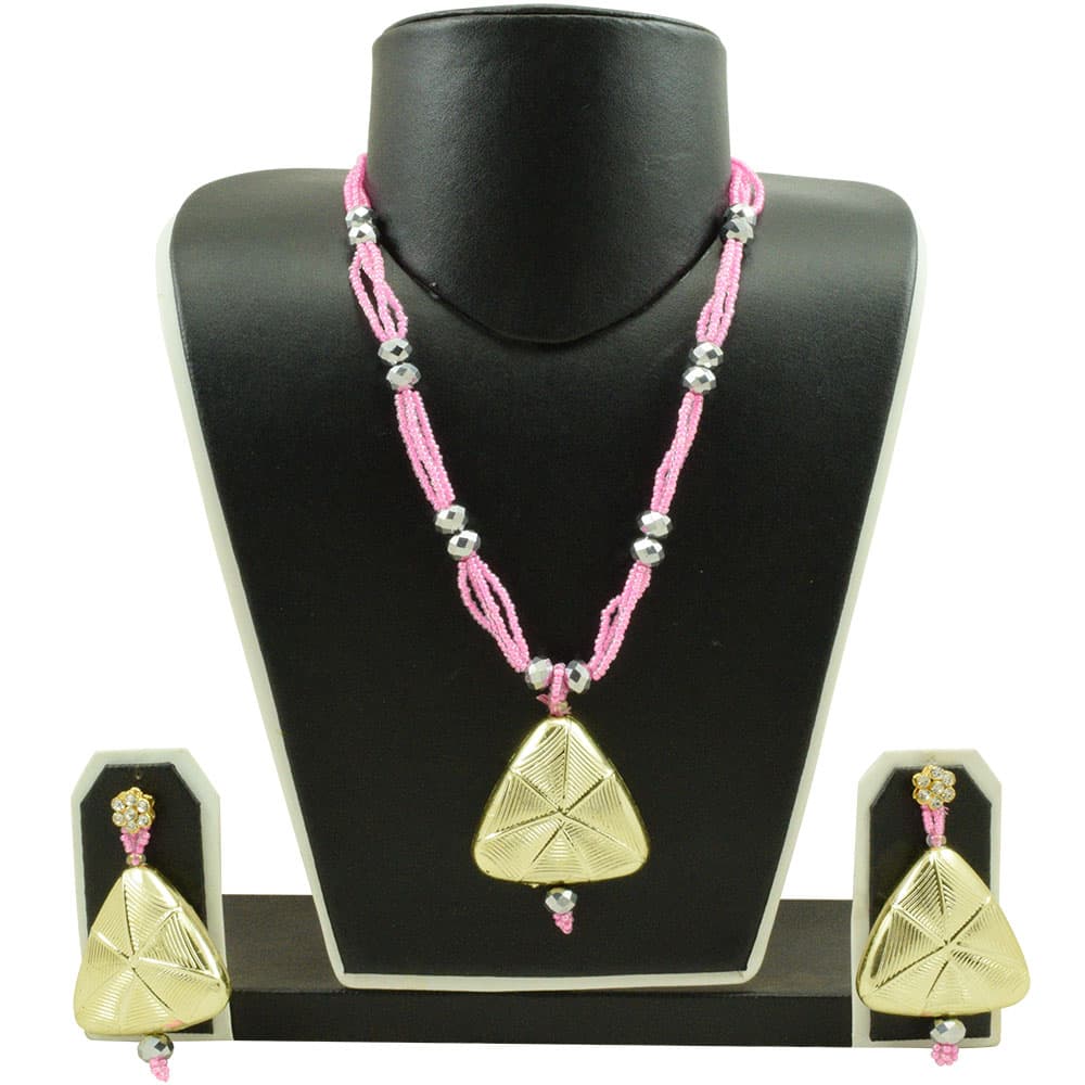 Pink Jeko Moti Designer Necklace