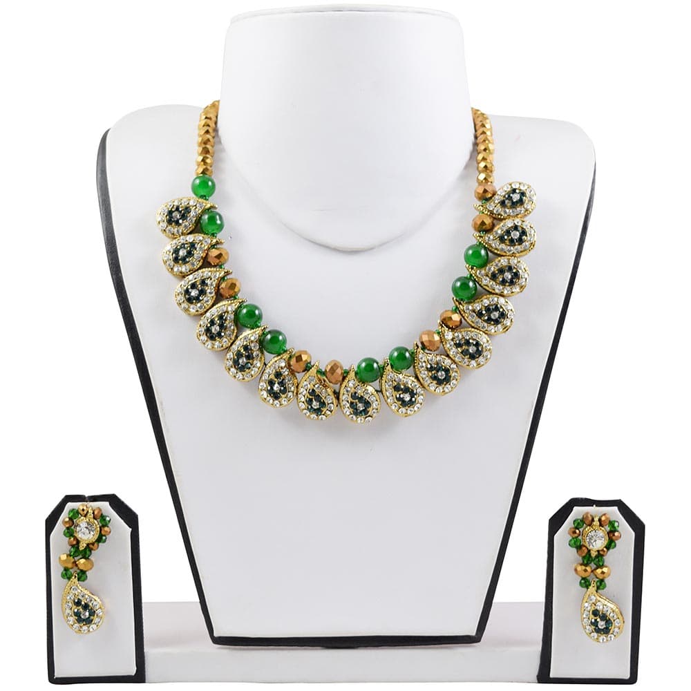 Crystal Beads Diamond Necklace Set