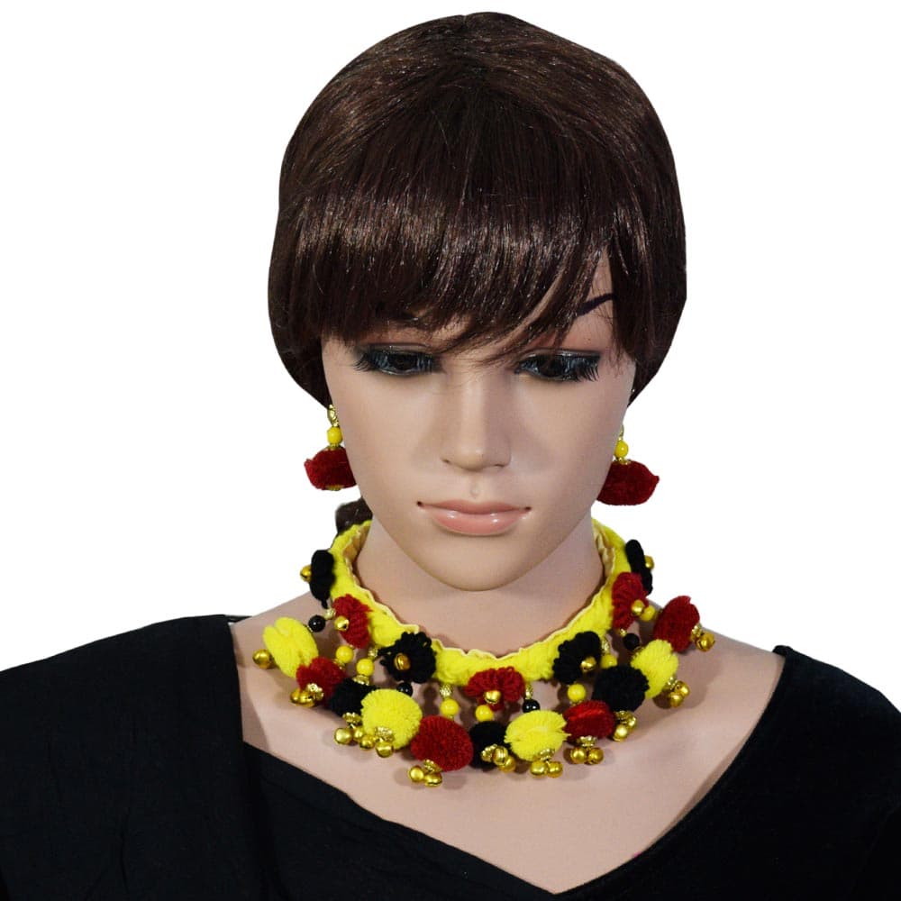 Designer Pom Pom Balls Necklace for Chaniya Choli