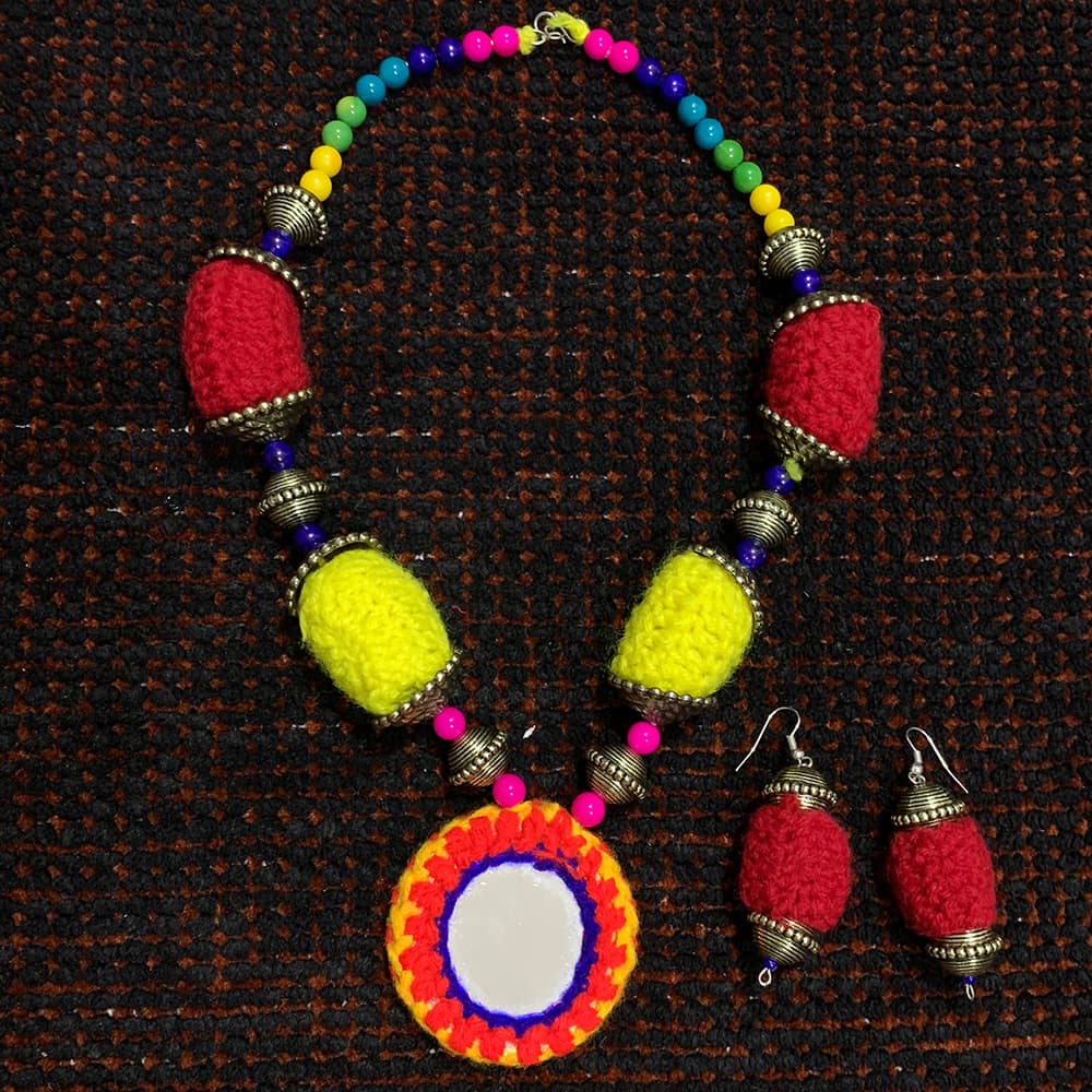 Designer Woolen Necklace for Navratri