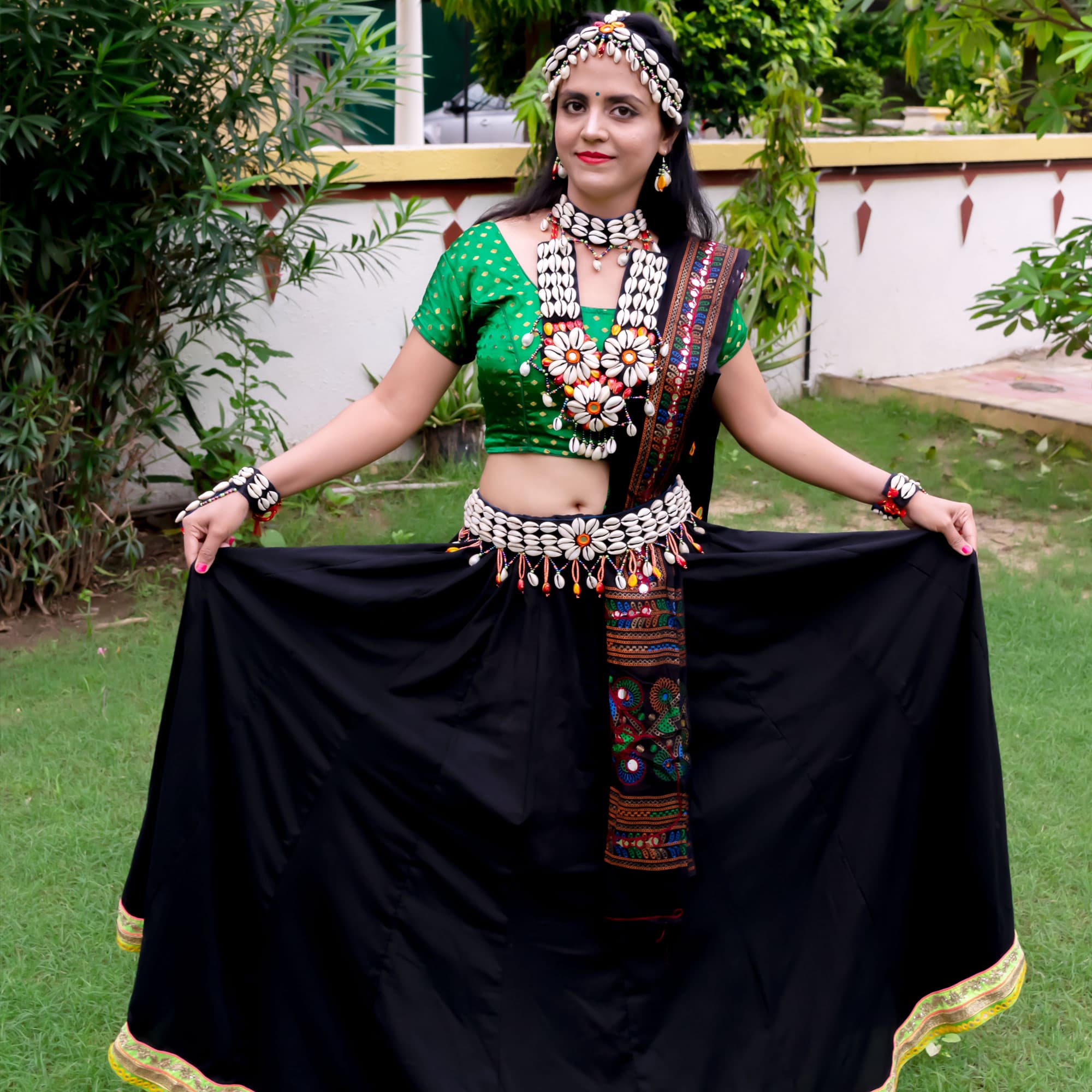 Sea Shell Full Designer Necklace for Chaniya Choli