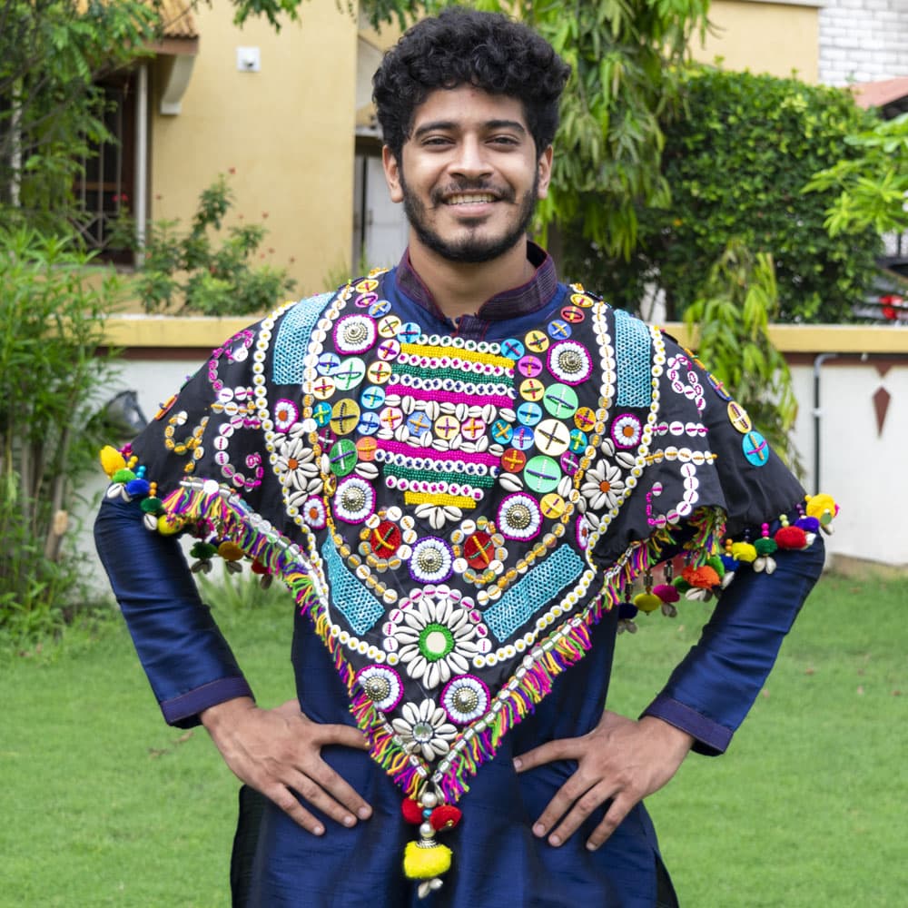 Unisex Custom Made Designer Poncho for Navratri Outfit