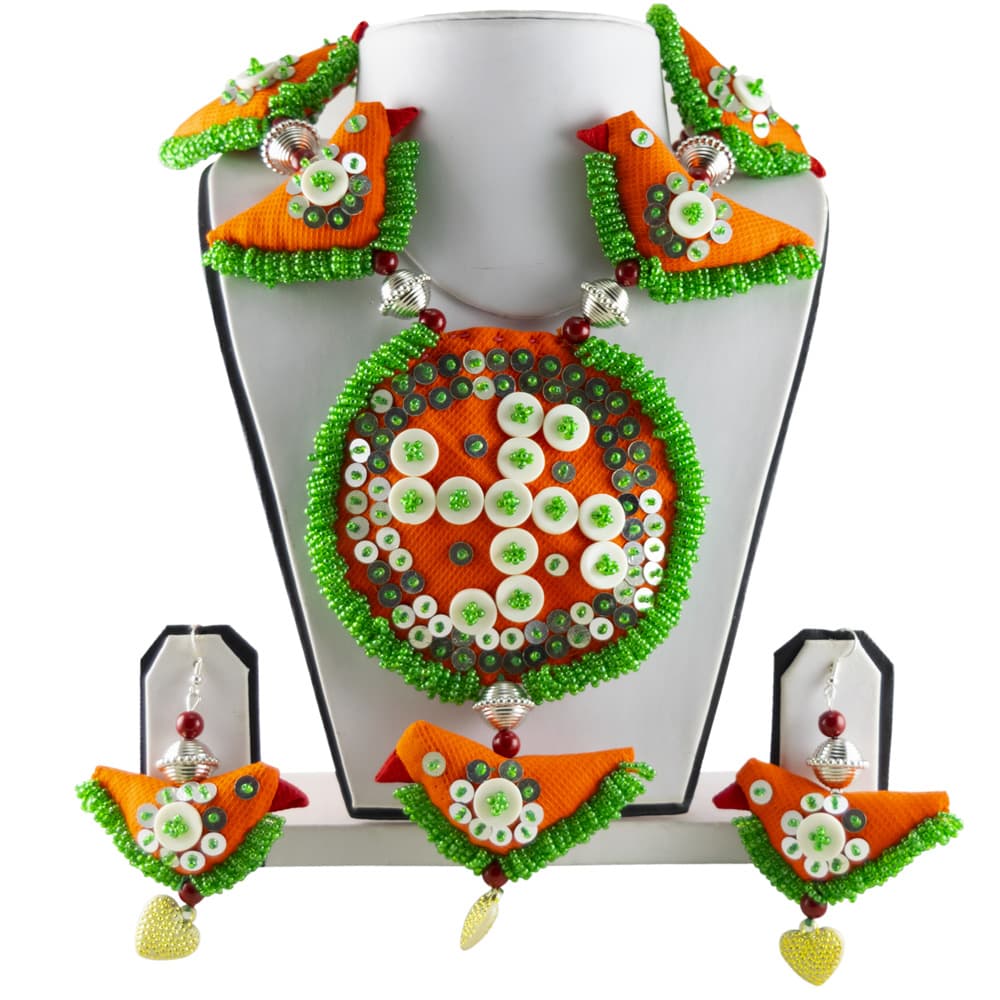 Jeko Moti and Buttons Designer Necklace Set for Chaniya Choli