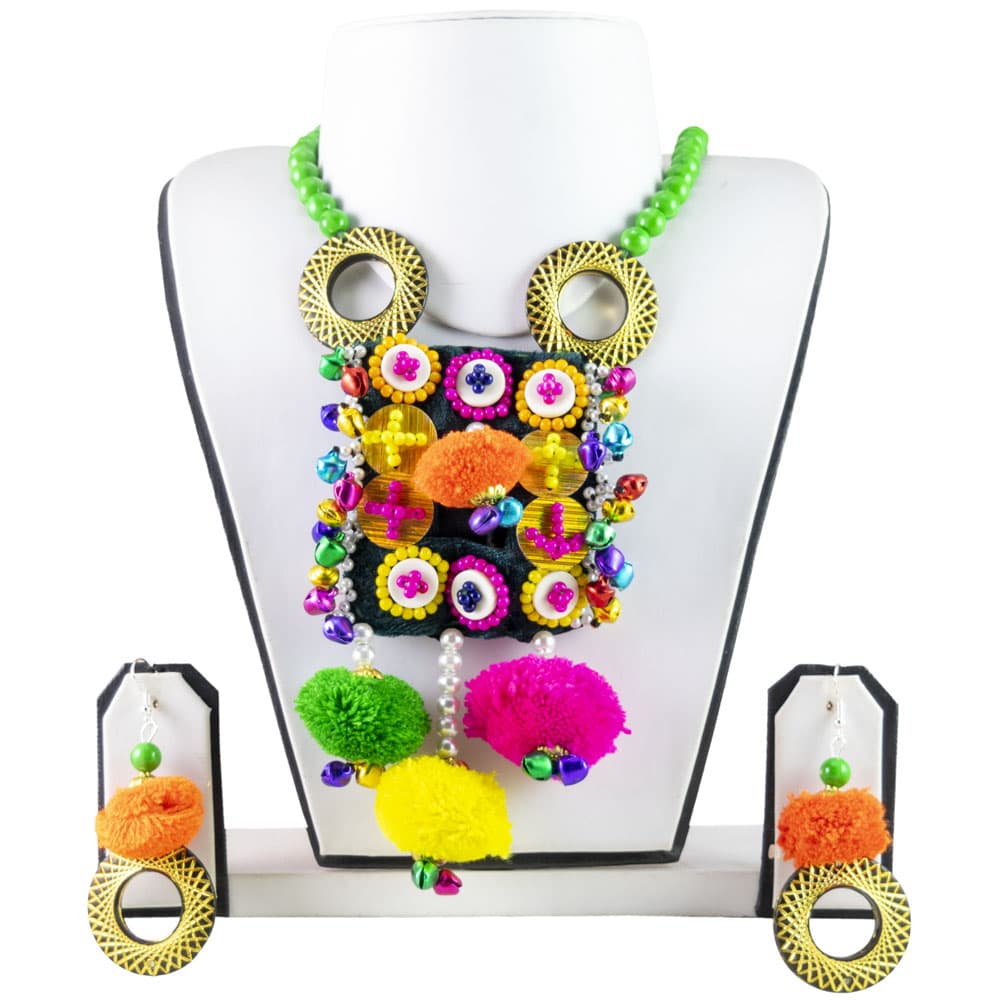 Woolen Balls Designer Necklace for Chaniya Choli
