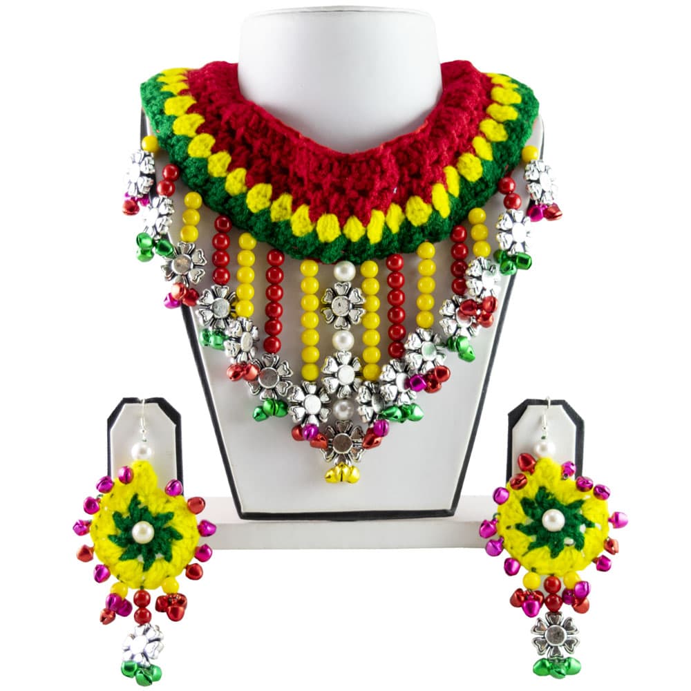 Woolen Threads Handmade Necklace for Navratri