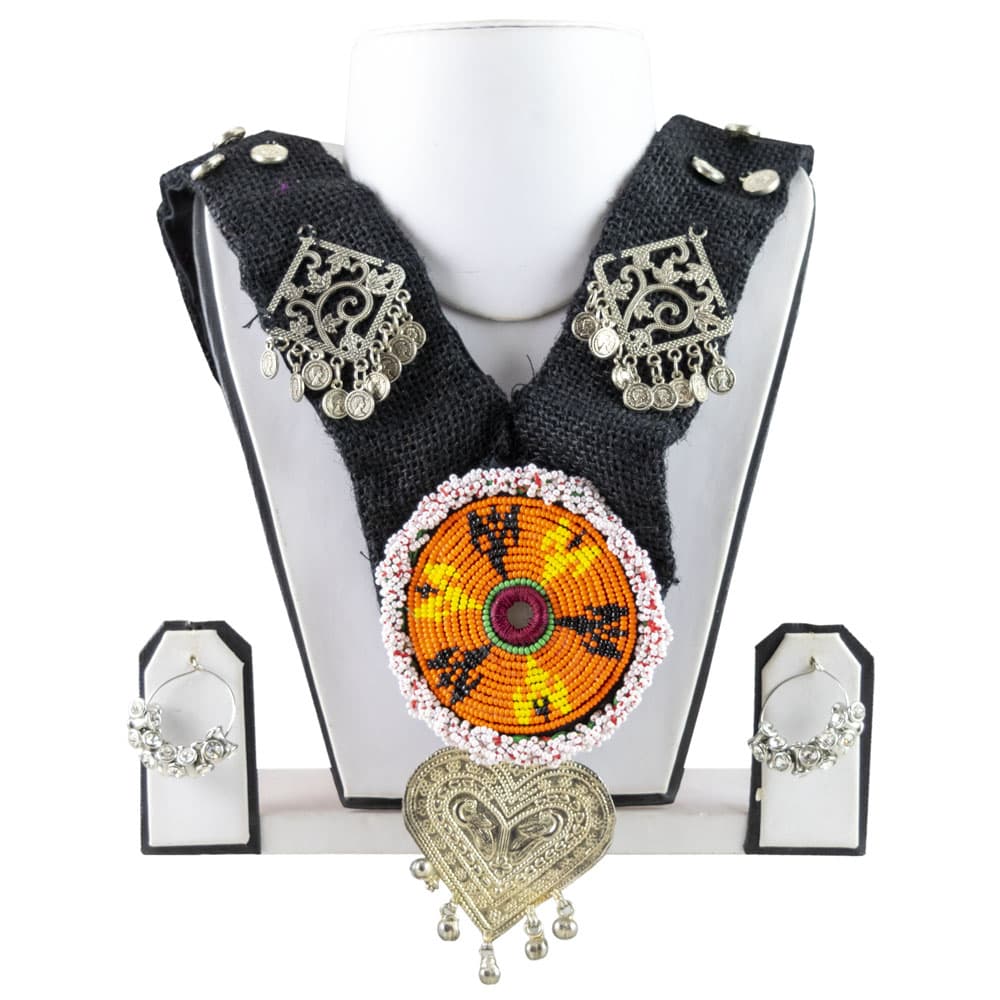 Designer Jute Cloth Necklace Set