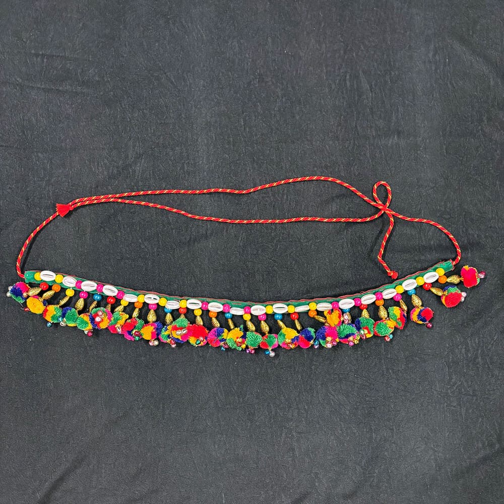 Beaded Waistbelt with Cowrie Shells Navratri Kamarbandh for Garba