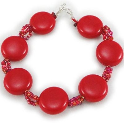 Red Button Beads Necklace